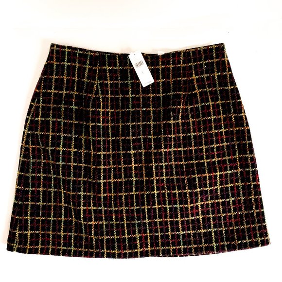 NWT anthropologie black plaid mini skirt - Picture 5 of 8